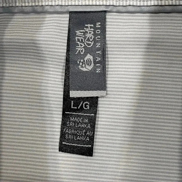 Mountain Hardwear Citypass Shirt Womens Large Gray Popover Striped Roll Tab EUC - Picture 9 of 16